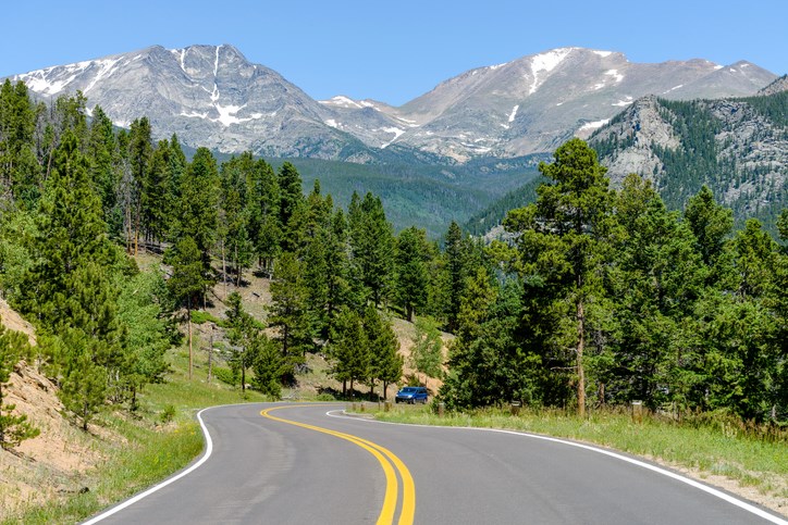 Road leading to mountains