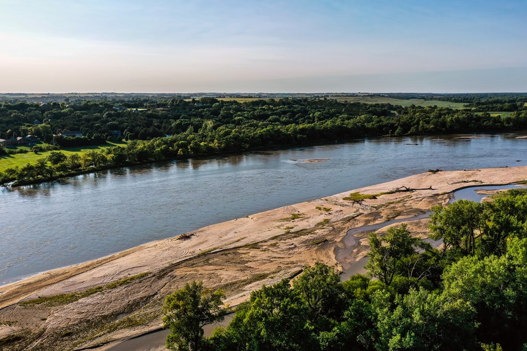 Aerial view of the Platte River in Nebraska.