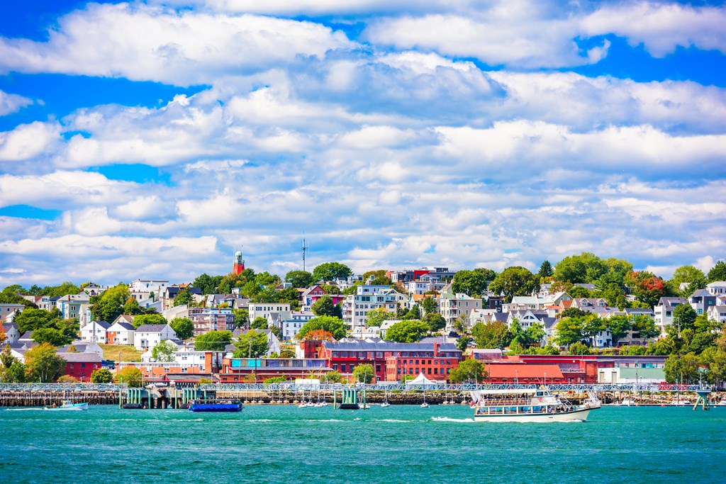 A view of Portland, Maine from the water.