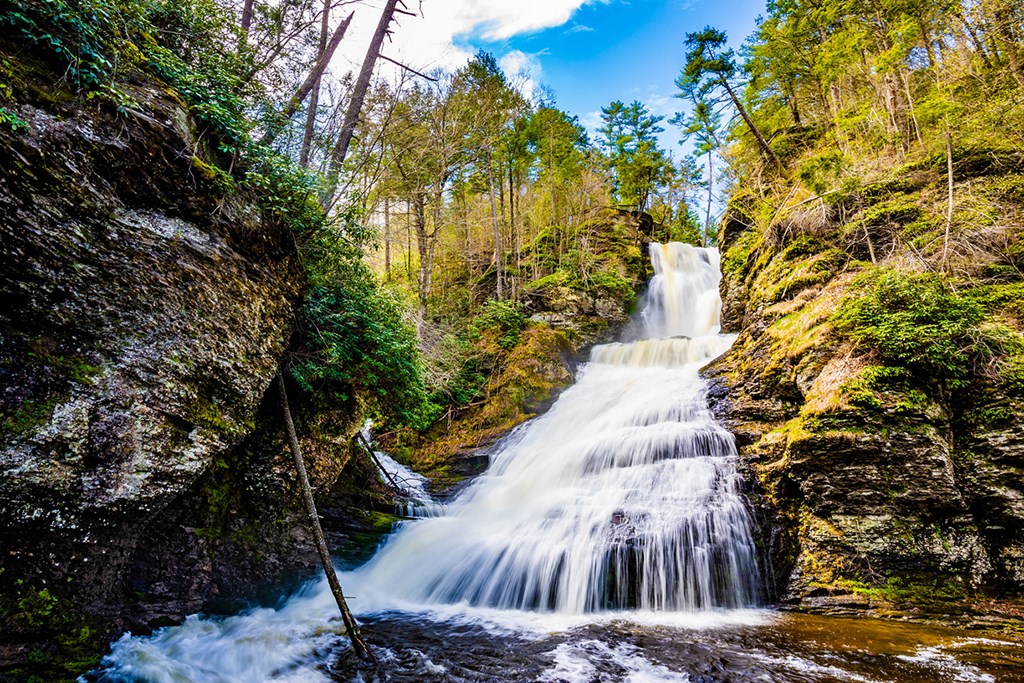 Scenic Dingmans Falls in Delaware Township 