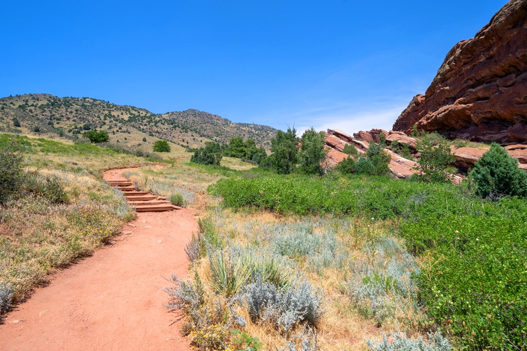 Trading Post Trail scenery at Red Rocks Park and amphitheater in Morrison Colorado