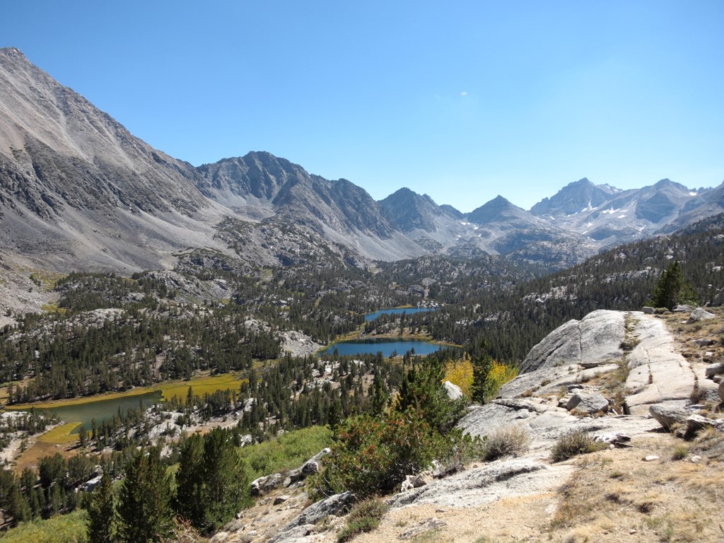 Beautiful view of Sierra mountains, California on the John Muir Trail