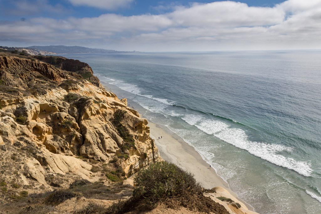 Gorgeous clear view of Torrey Pines Natural State Reserve in San Diego, California USA.