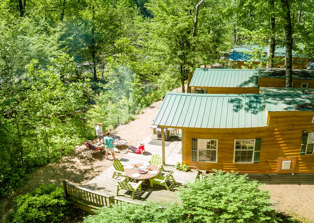 A cabin at a KOA campground.