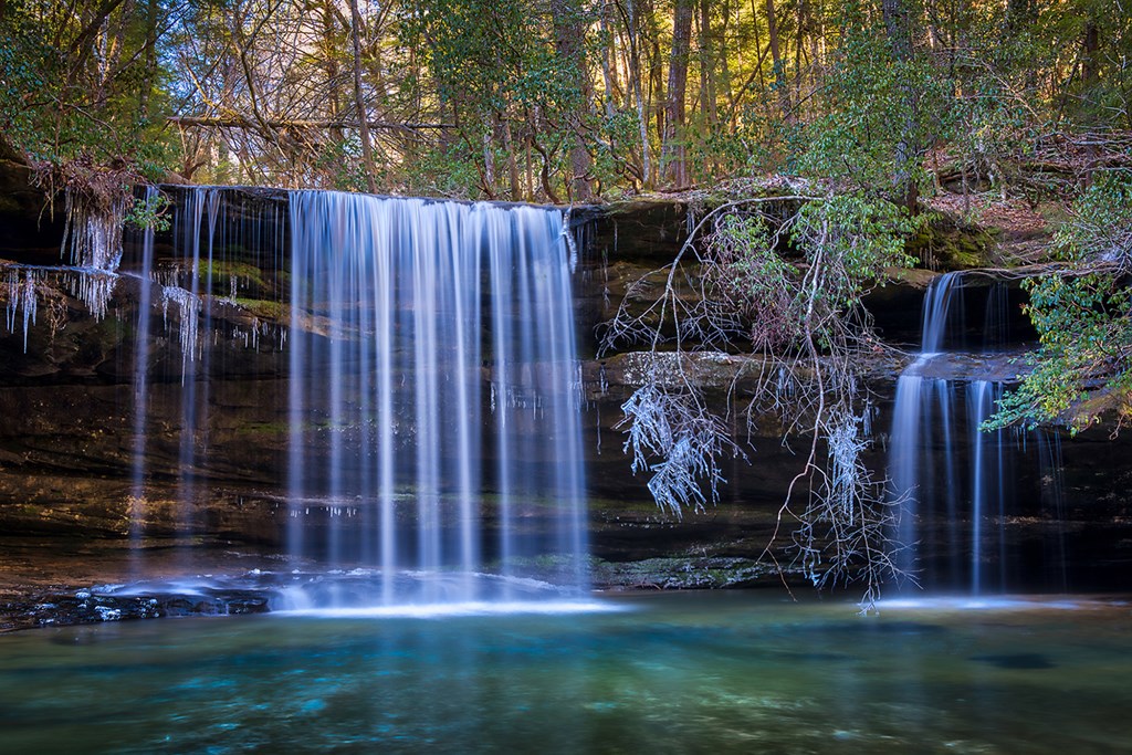 A cold winter morning at Caney Creek Falls in the Bankhead National Forest near Double Springs, Alabama.