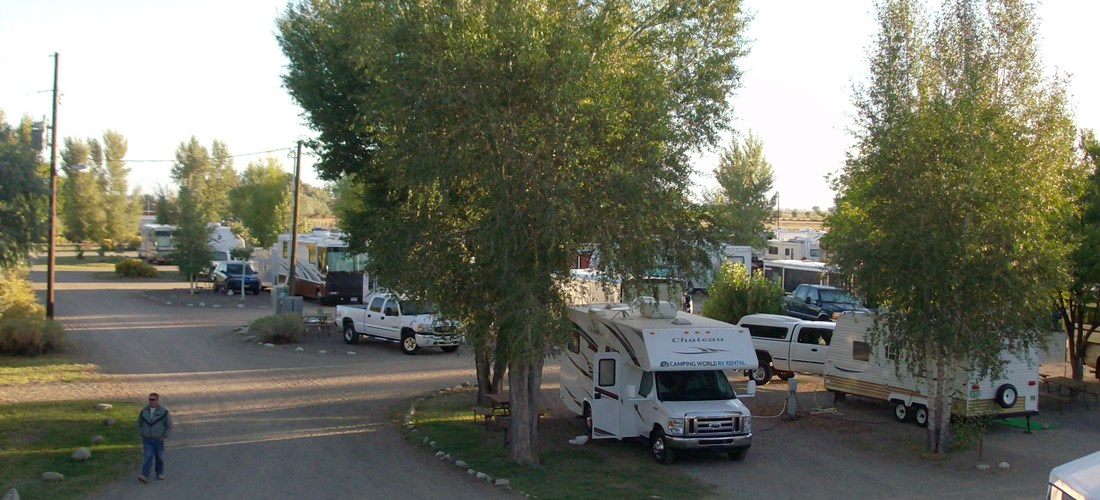 Campground view from the 2nd floor landing