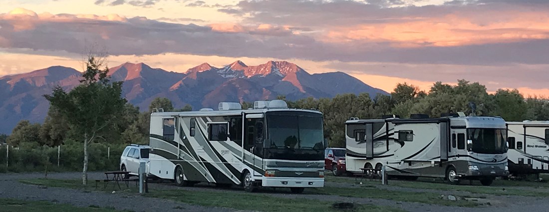 Enjoy the sunset on the mountains from the back row sites.