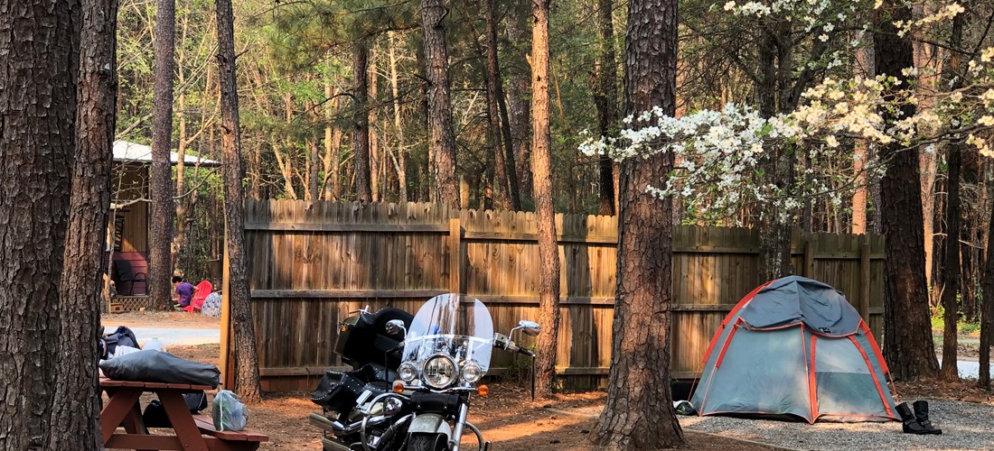 Motorcyclists like tenting as well as camping cabins.