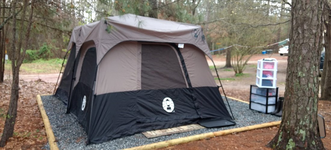 Tent pad campsite outlet