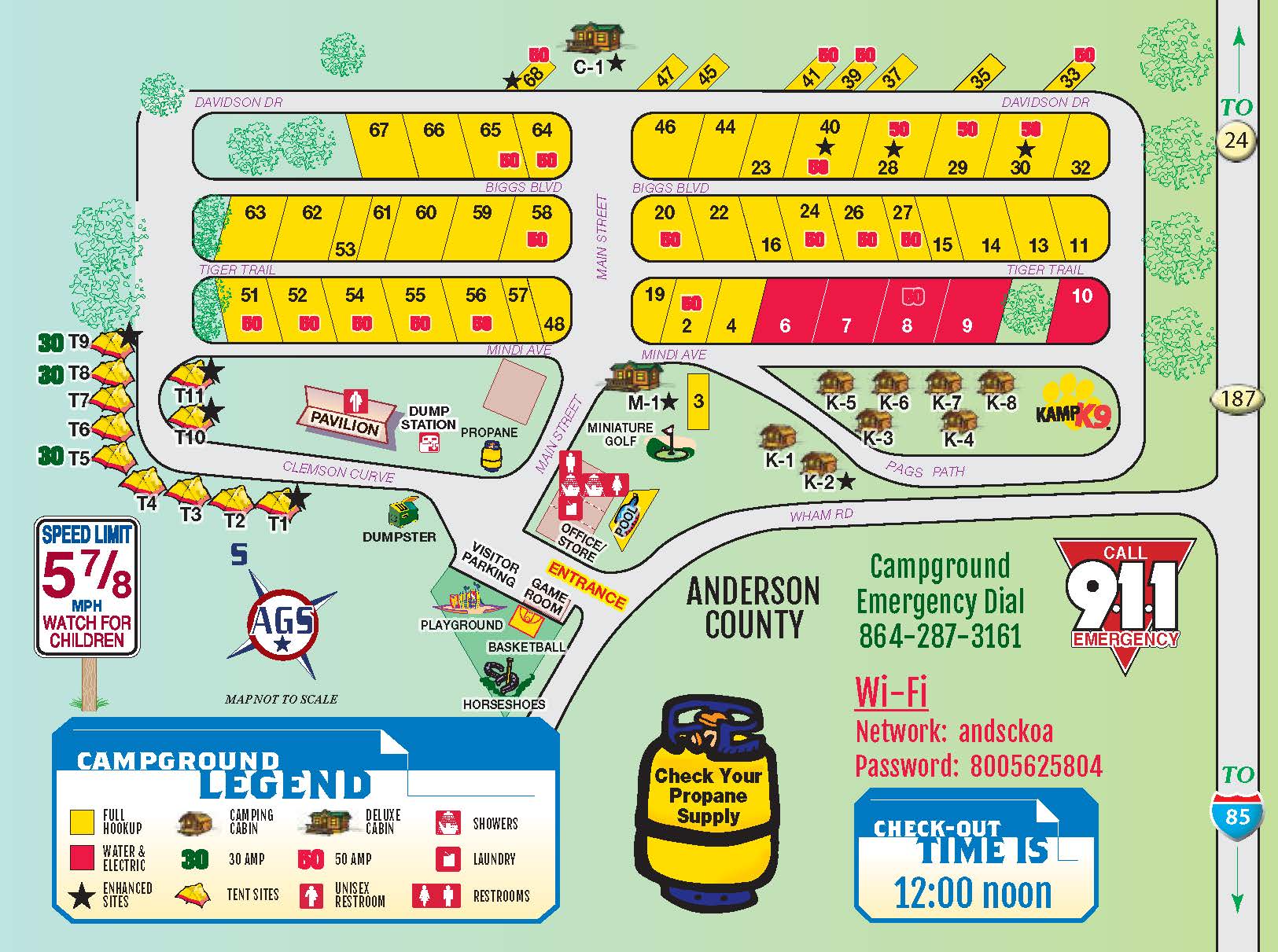 Anderson, South Carolina Campground Map Anderson / Lake Hartwell KOA
