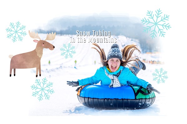 Snow Tubing in the Mountains Photo