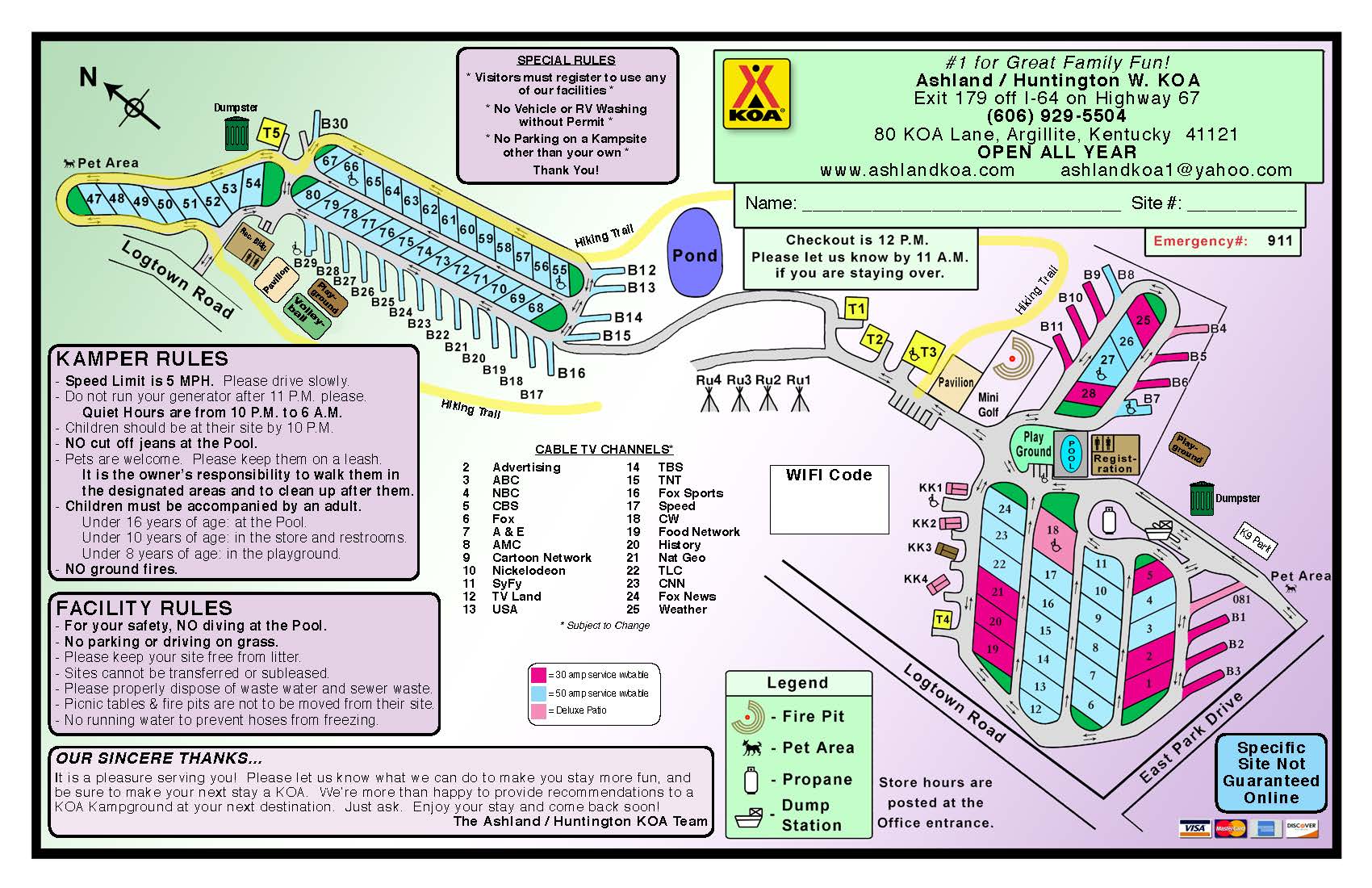 Campground Site Map