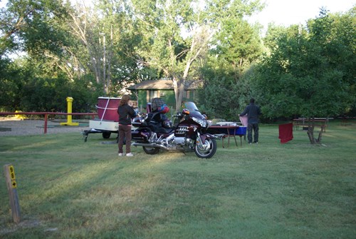 Tent site electric with bike and popup s 98