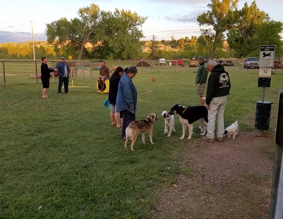 The dog park is 7500 square feet, with some dog play equipment and seating for the people.
