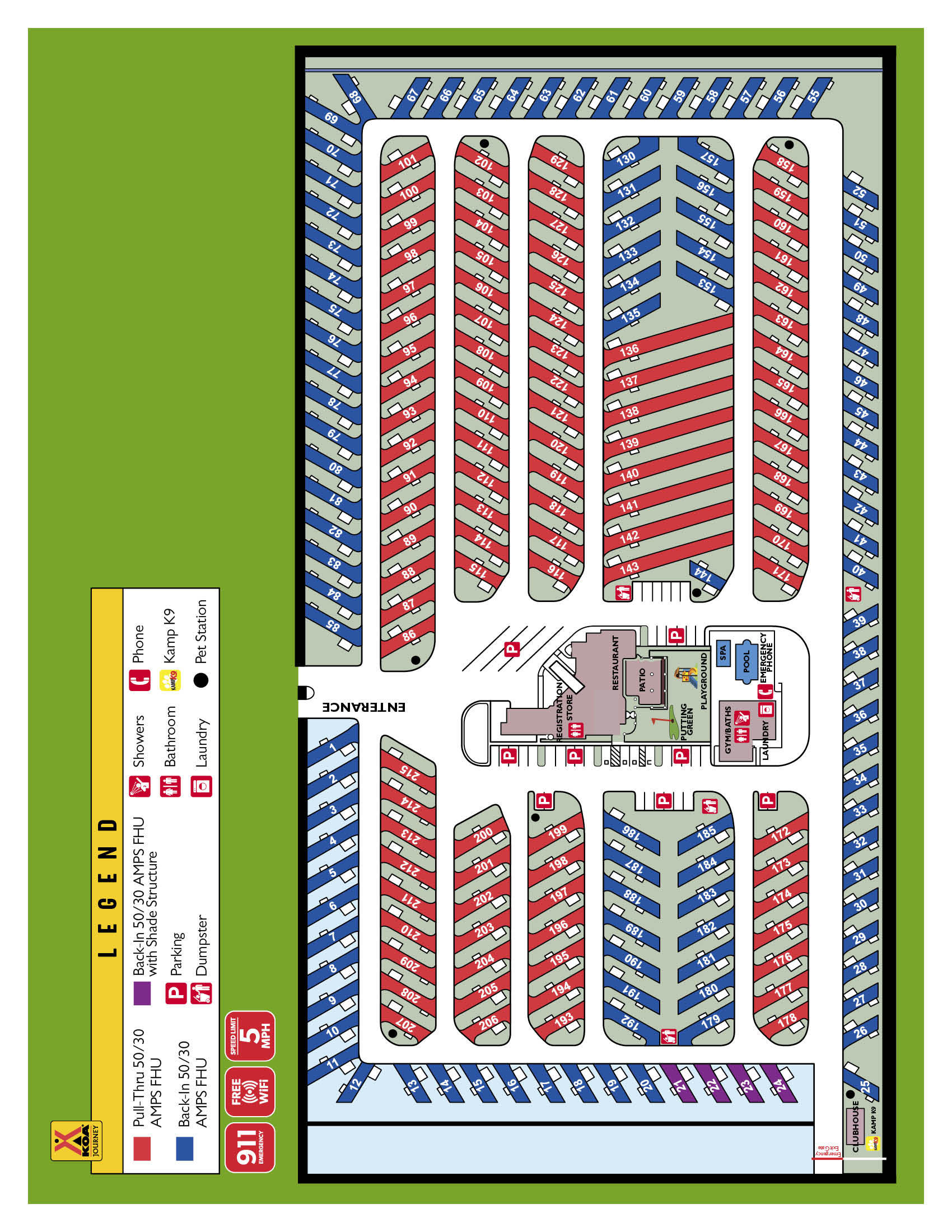 Bakersfield, California Campground Map Bakersfield KOA Journey
