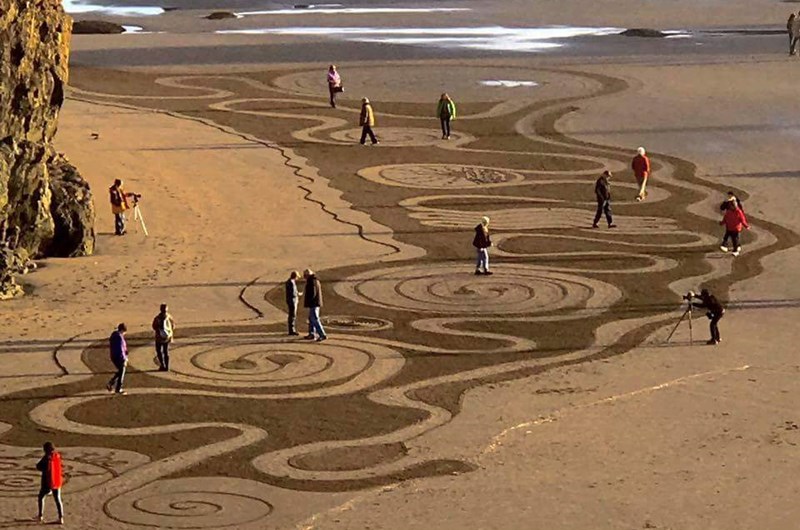 CIrcles in the Sand, Labyrinths on the Beach Photo
