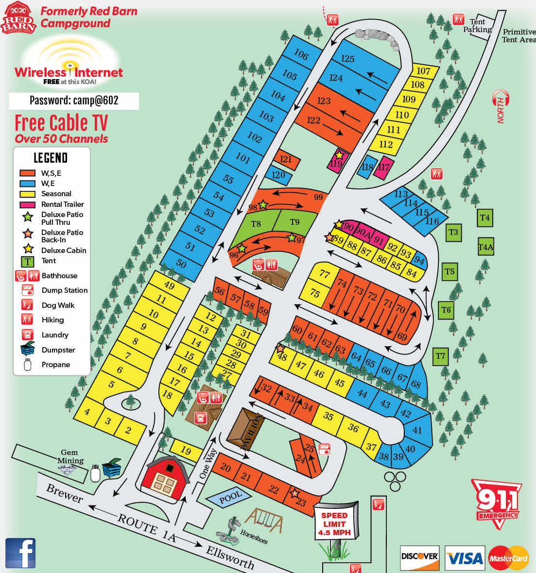 Holden, Maine Campground Map Bangor / Holden KOA
