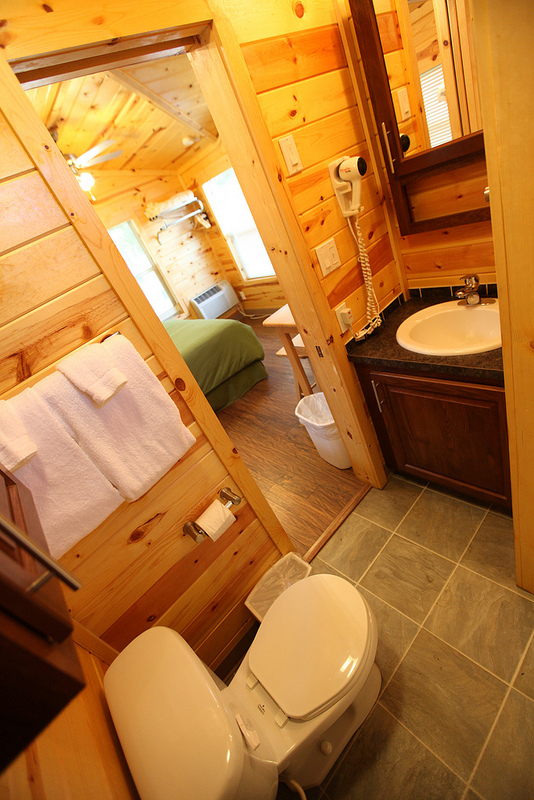 Don't want to rough it?  Don't worry, our cabins have bathrooms.