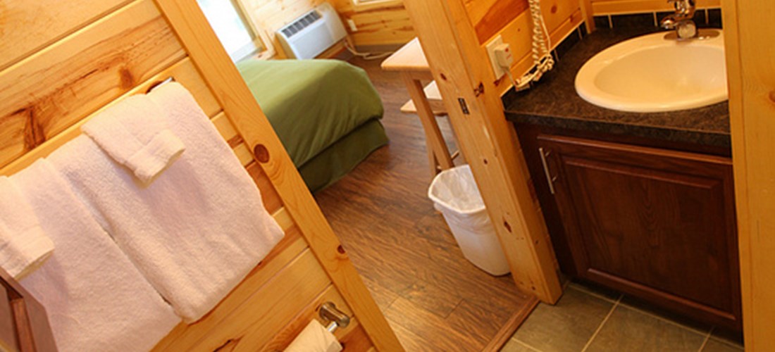 Don't want to rough it?  Don't worry, our cabins have bathrooms.