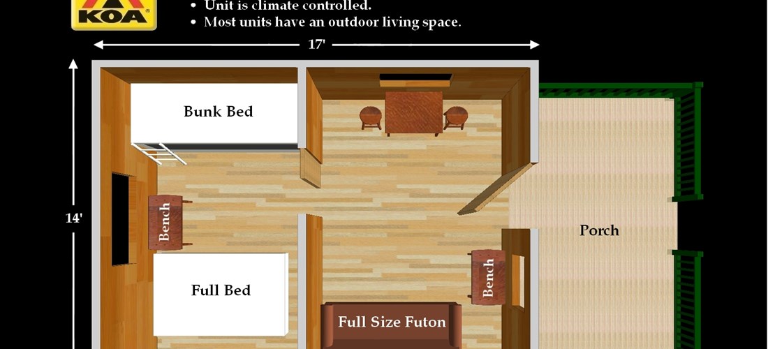 2 Room Camping Cabin Floor Plan