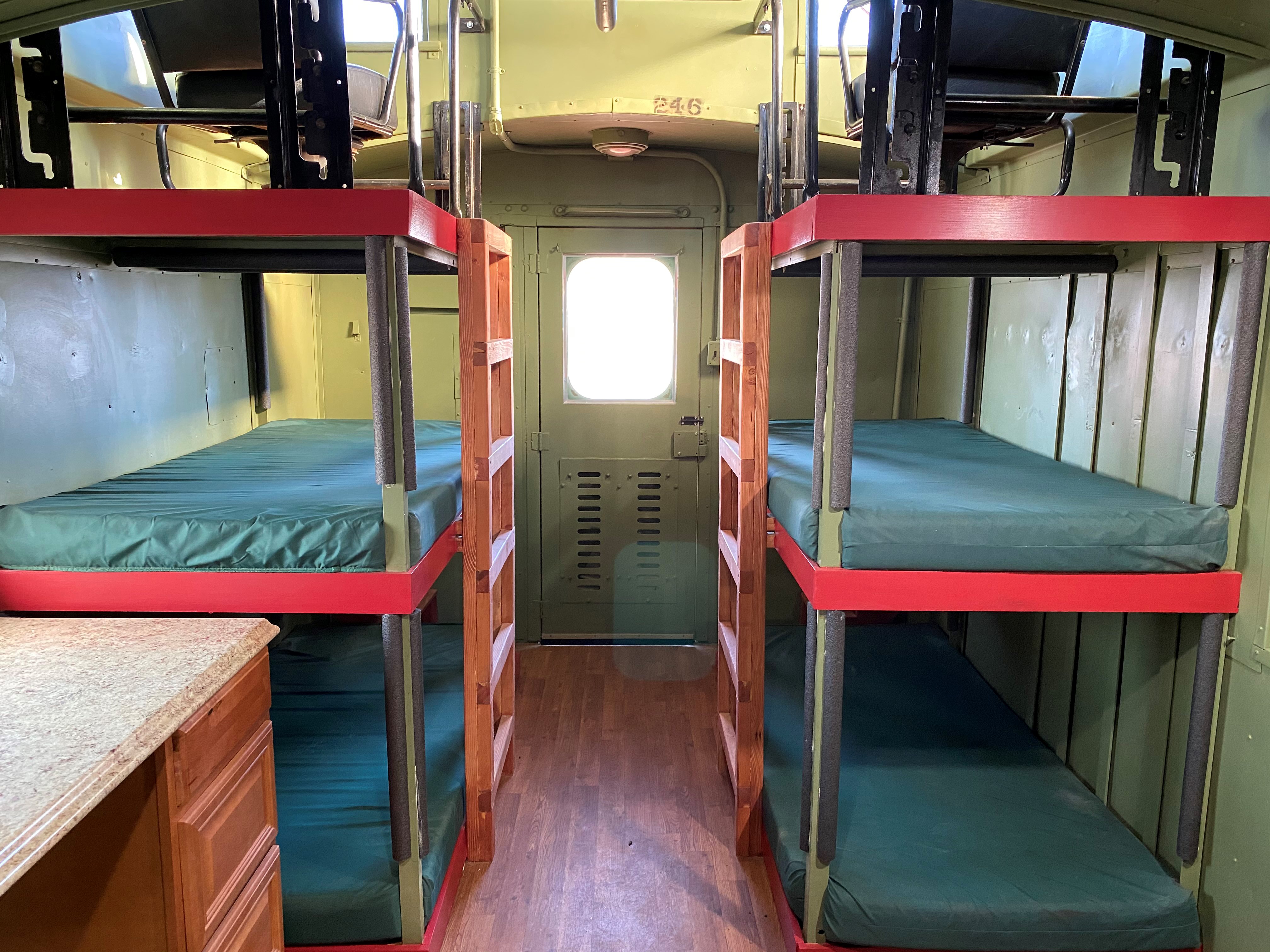 Bunk beds, sleep up to 4 people.