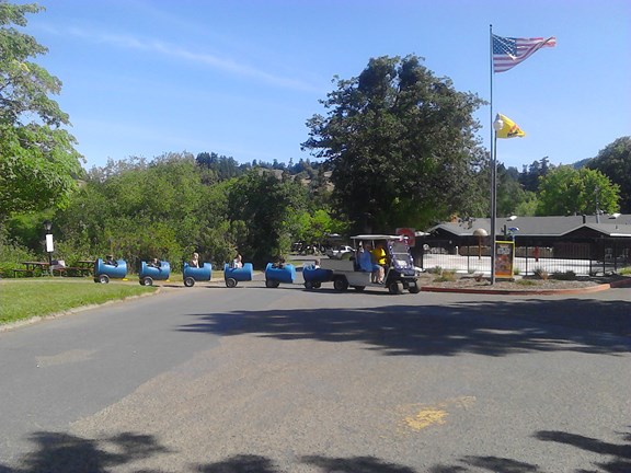 Barrel Train Rides with Bikes parade