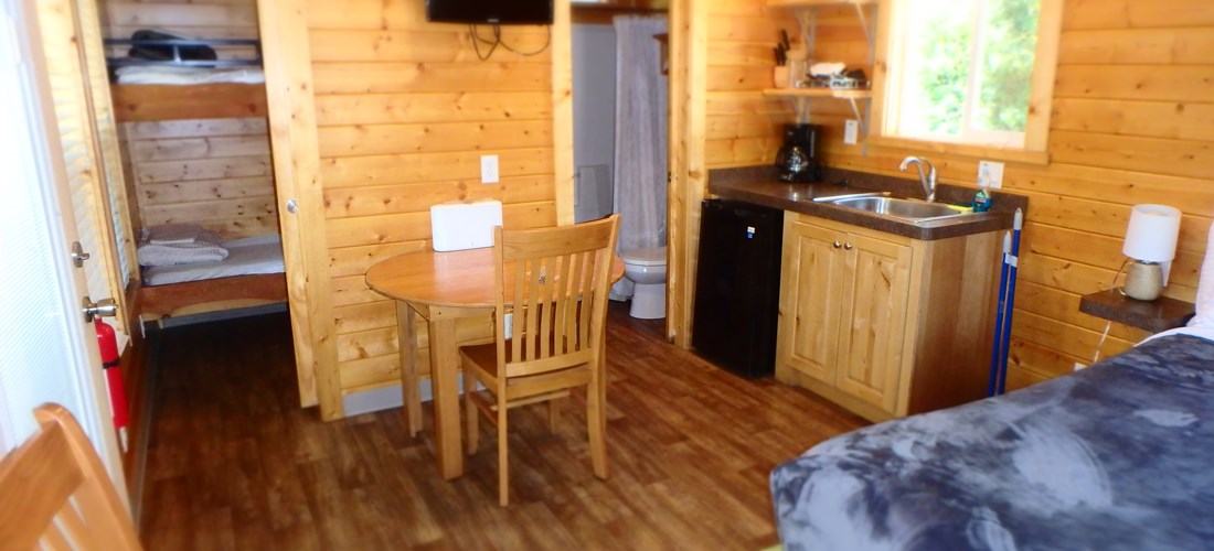 Cabin 44 showing bunks kitchen