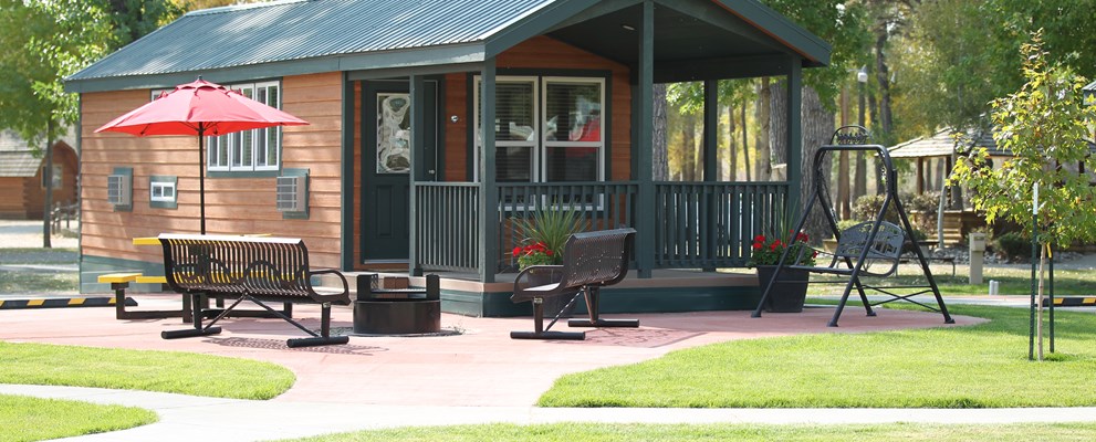 Our Deluxe Cabins are as comfortable outside as they are inside.