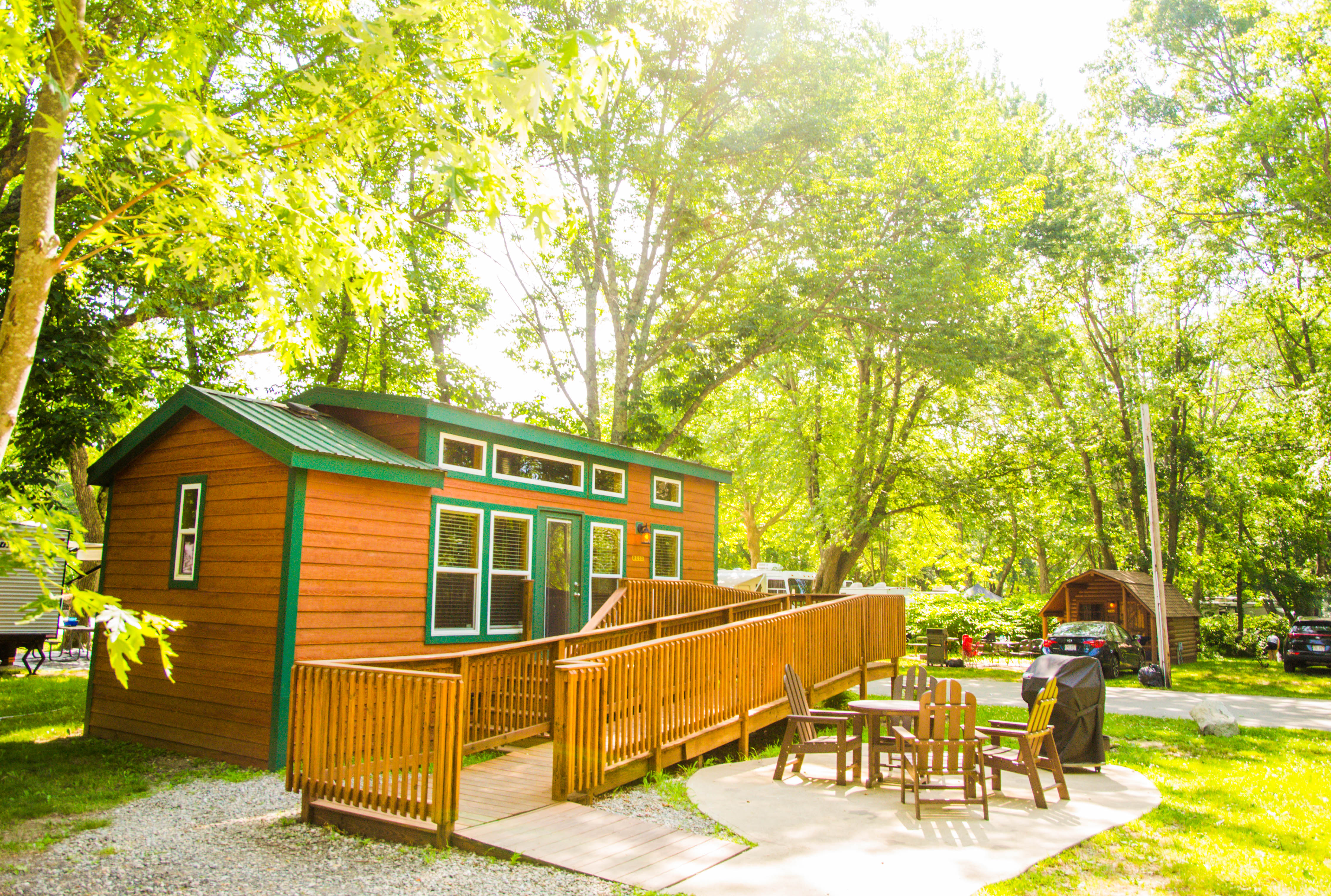 Deluxe Cabin (Full Bath with Shower), KOA Patio ® Handicap Friendly