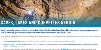 Explore the Land of Caves, Lakes, and Corvettes