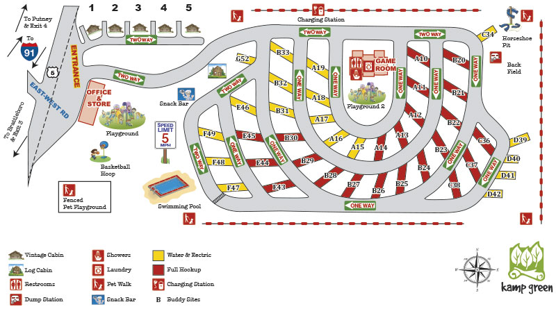 Brattleboro North KOA site map