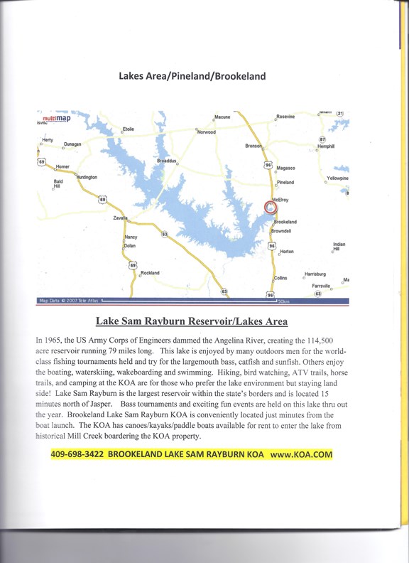 Brookeland Lake Sam Rayburn Largest Lake in Texas & Historical Site