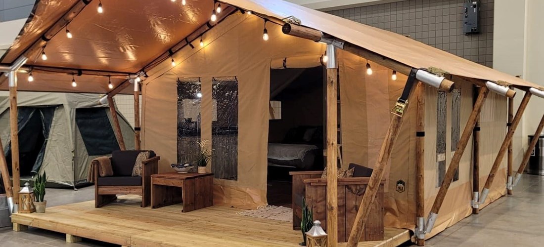 Outside of glamping tent