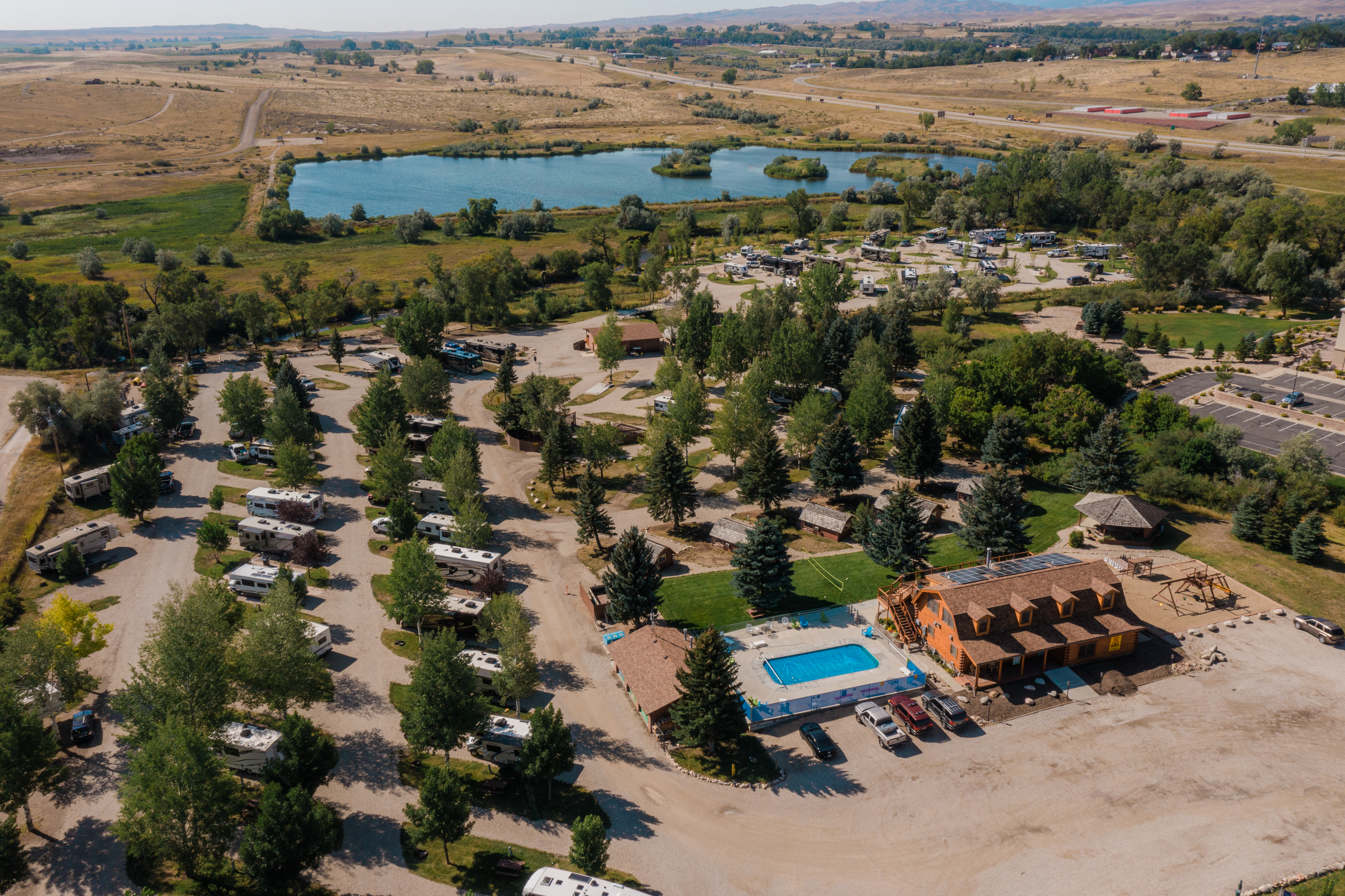 Aerial overview of the entire campground - isn't it pretty?