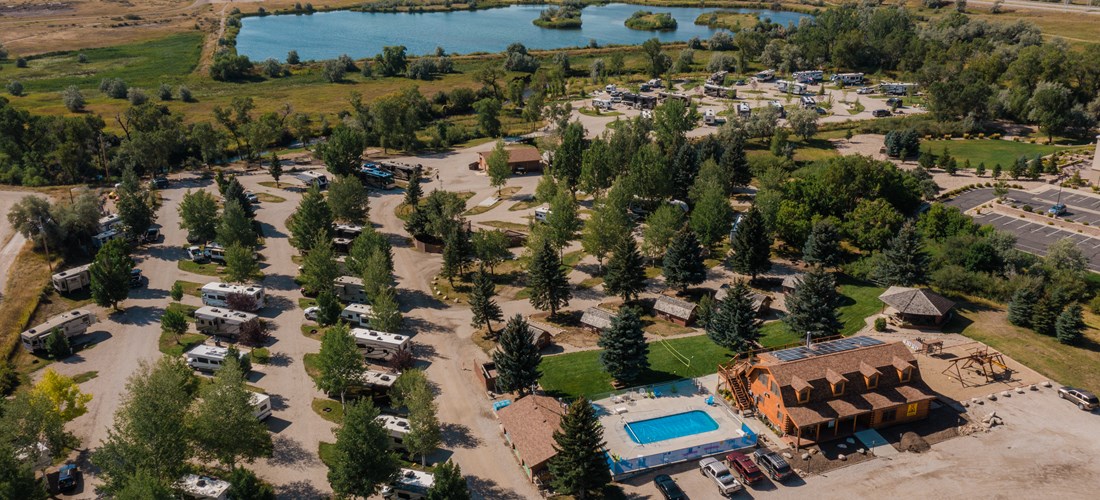 Aerial overview of the entire campground - isn't it pretty?