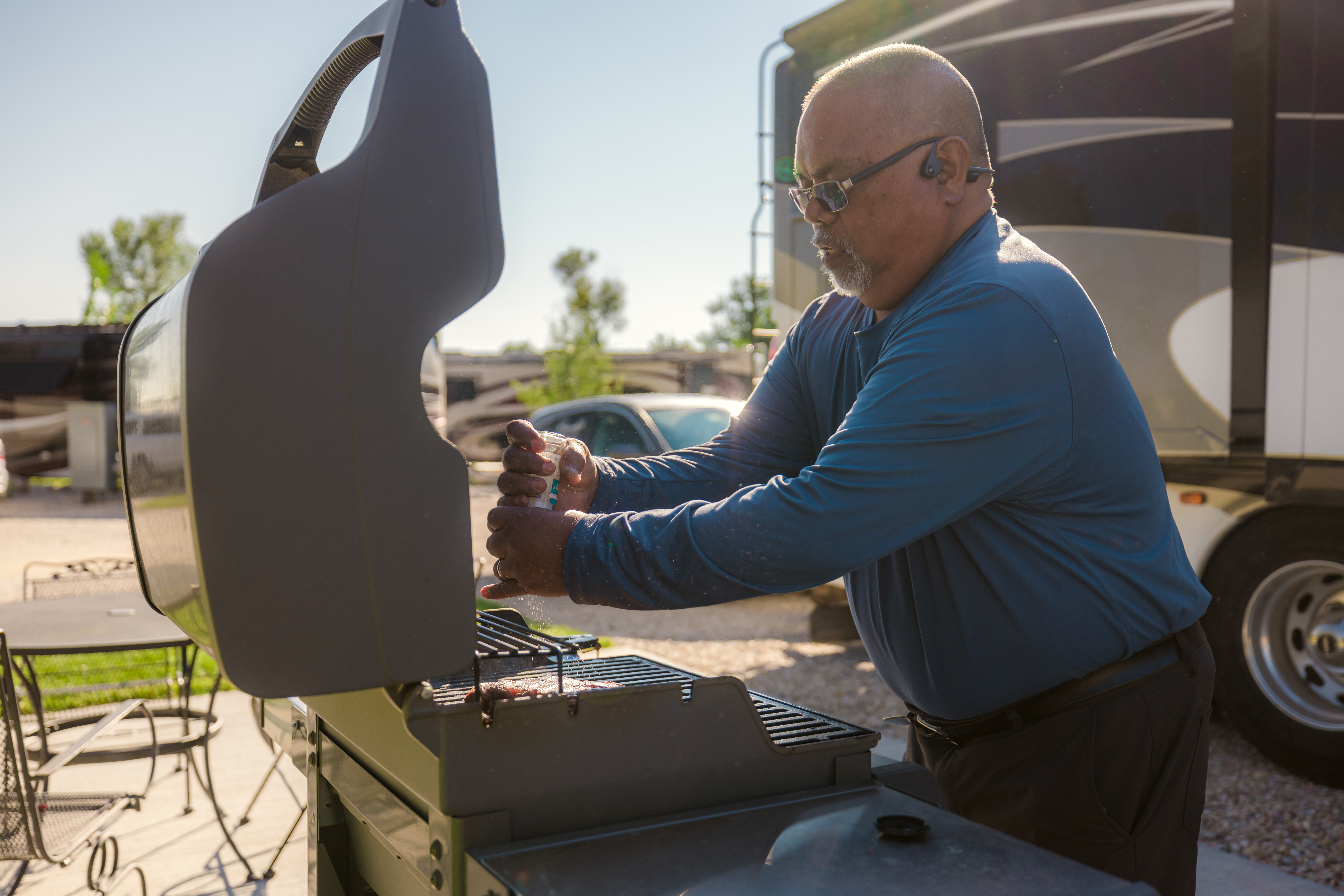 KOA Deluxe Patio sites are all equipped with a Weber grill.