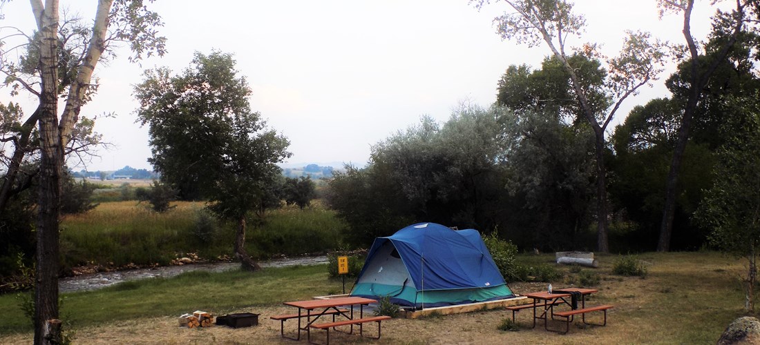 Creek side tent site.