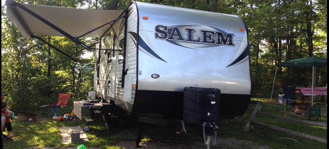 Back-In, Full Hookup, 50/30/20 Amps, wooded sites