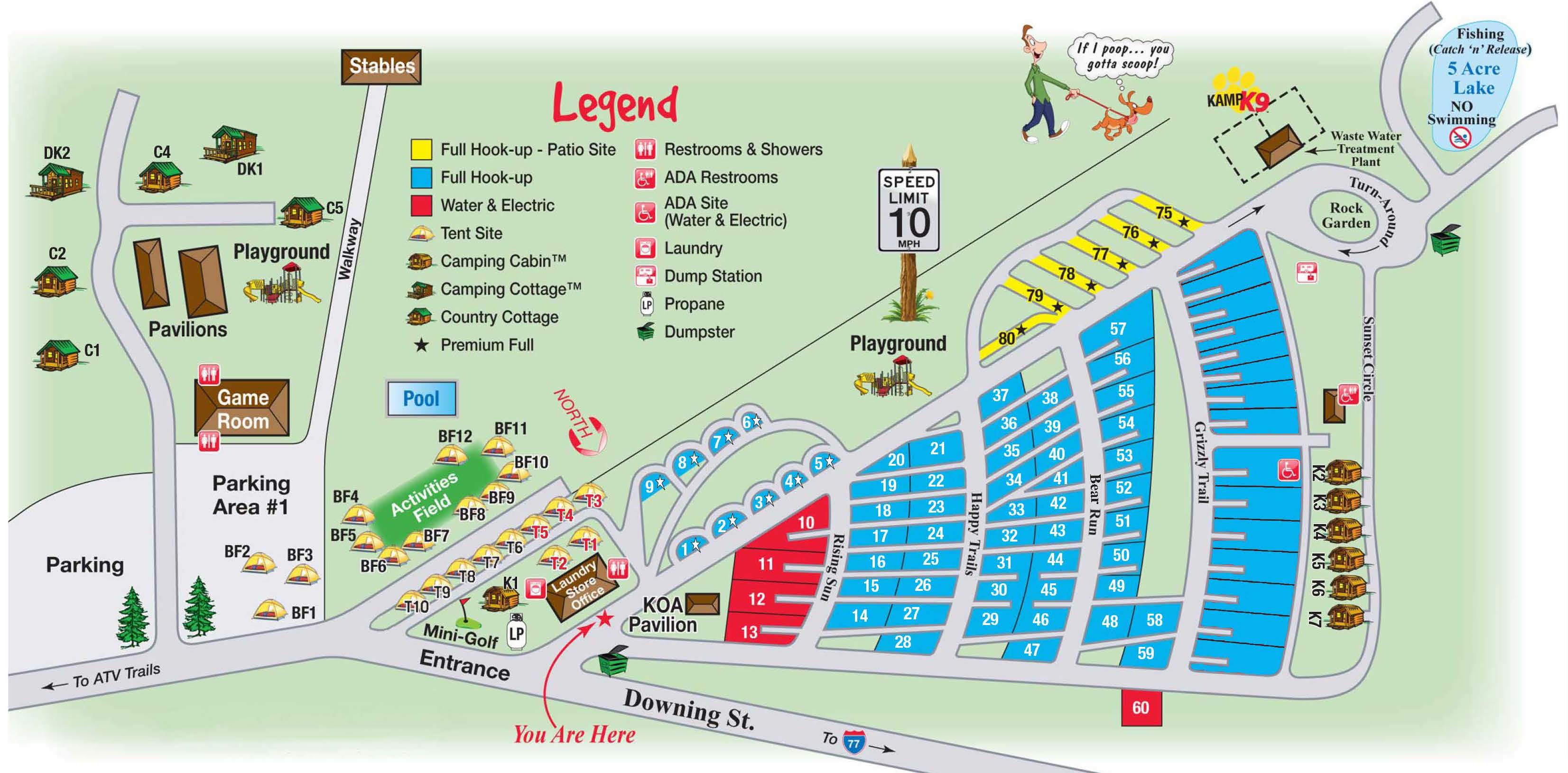 East Sparta, Ohio Campground Map Canton / East Sparta KOA Holiday
