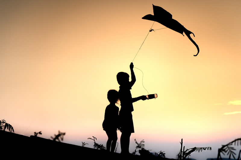 Kites with Lights Photo