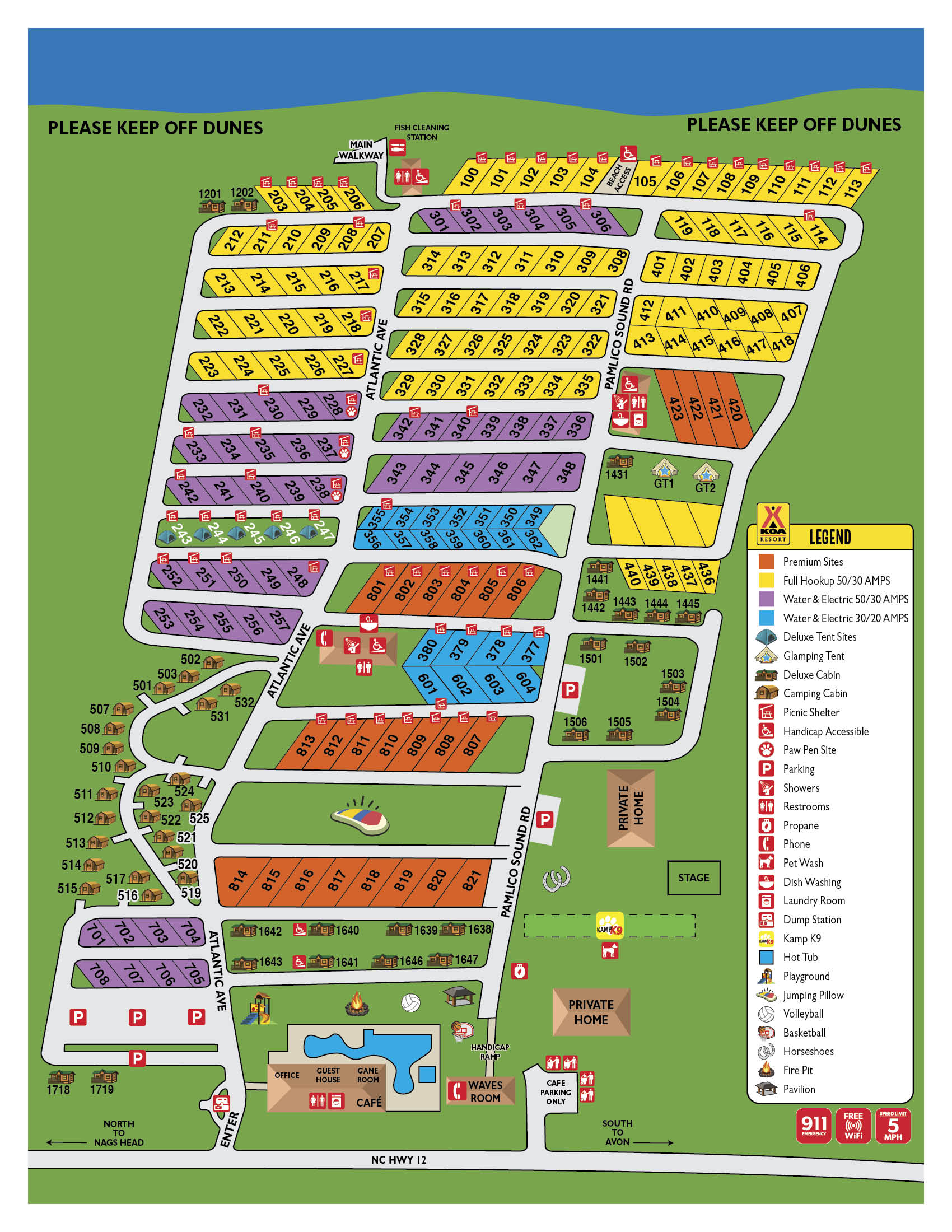 Campground Map  Cape Hatteras/Outer Banks KOA Resort