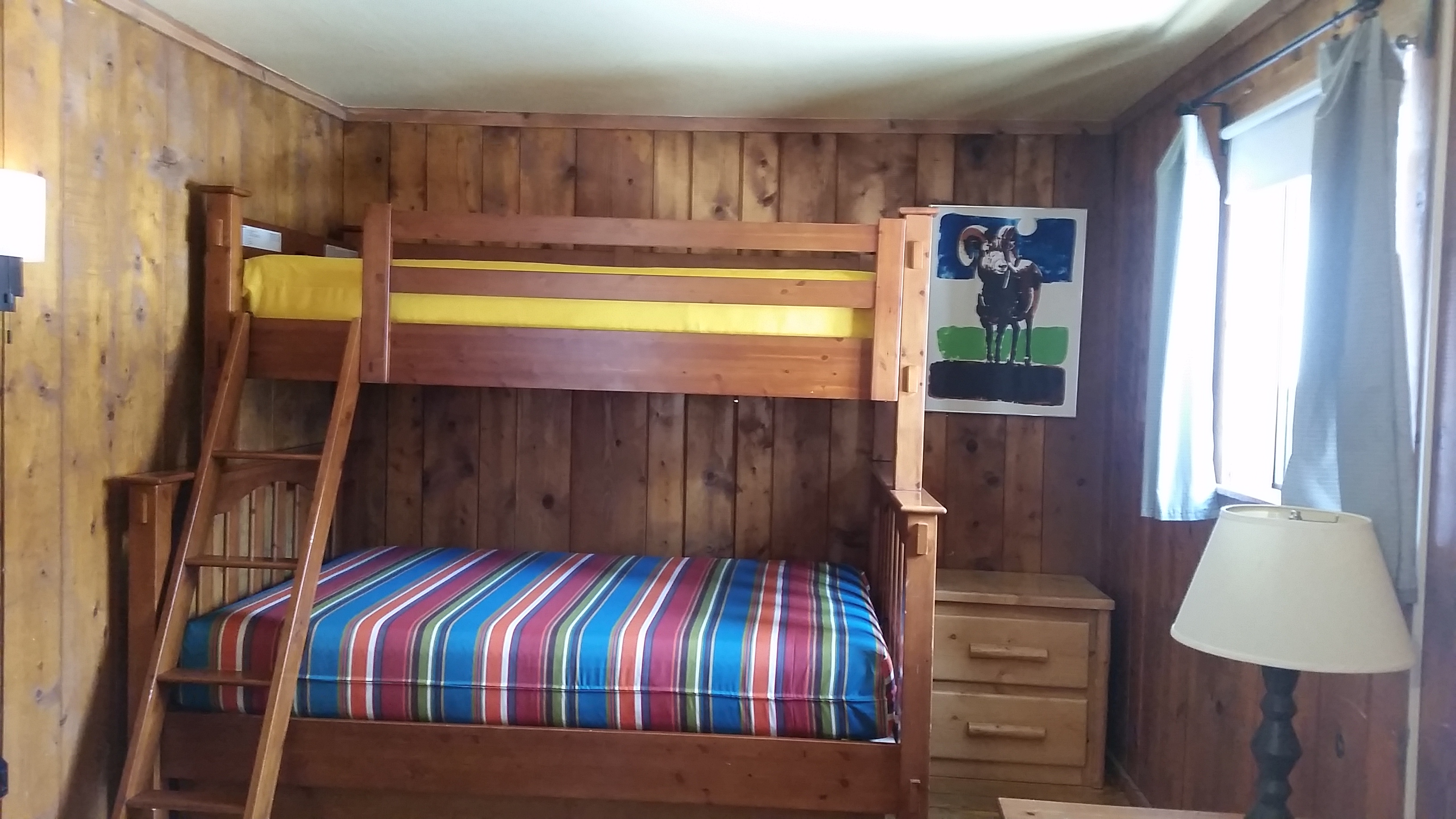 Main room with bunks! Bring your own linens