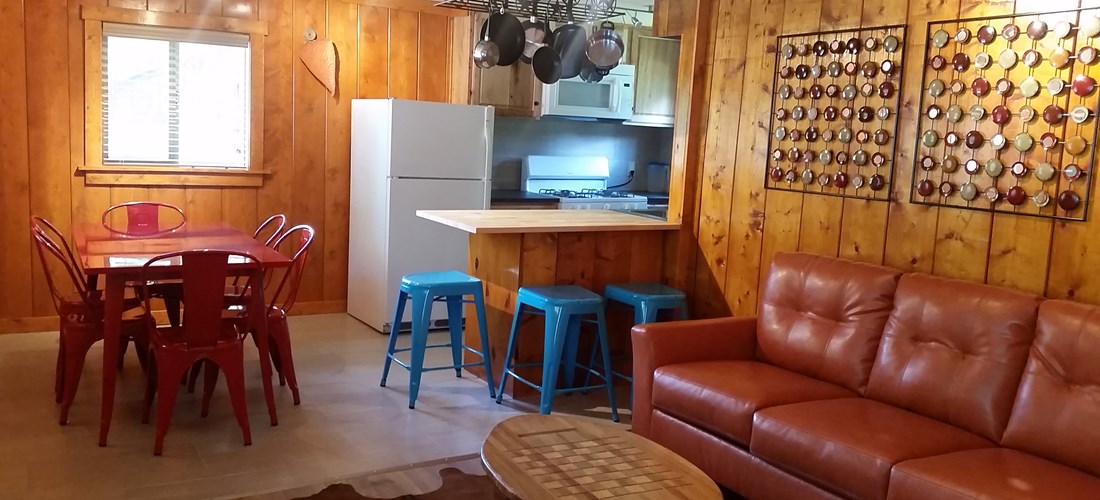 Comfortable funky newly renovated large cabin for 8!