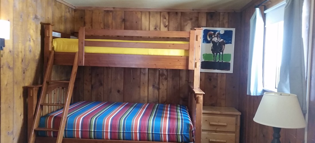 Main room with bunks! Bring your own linens
