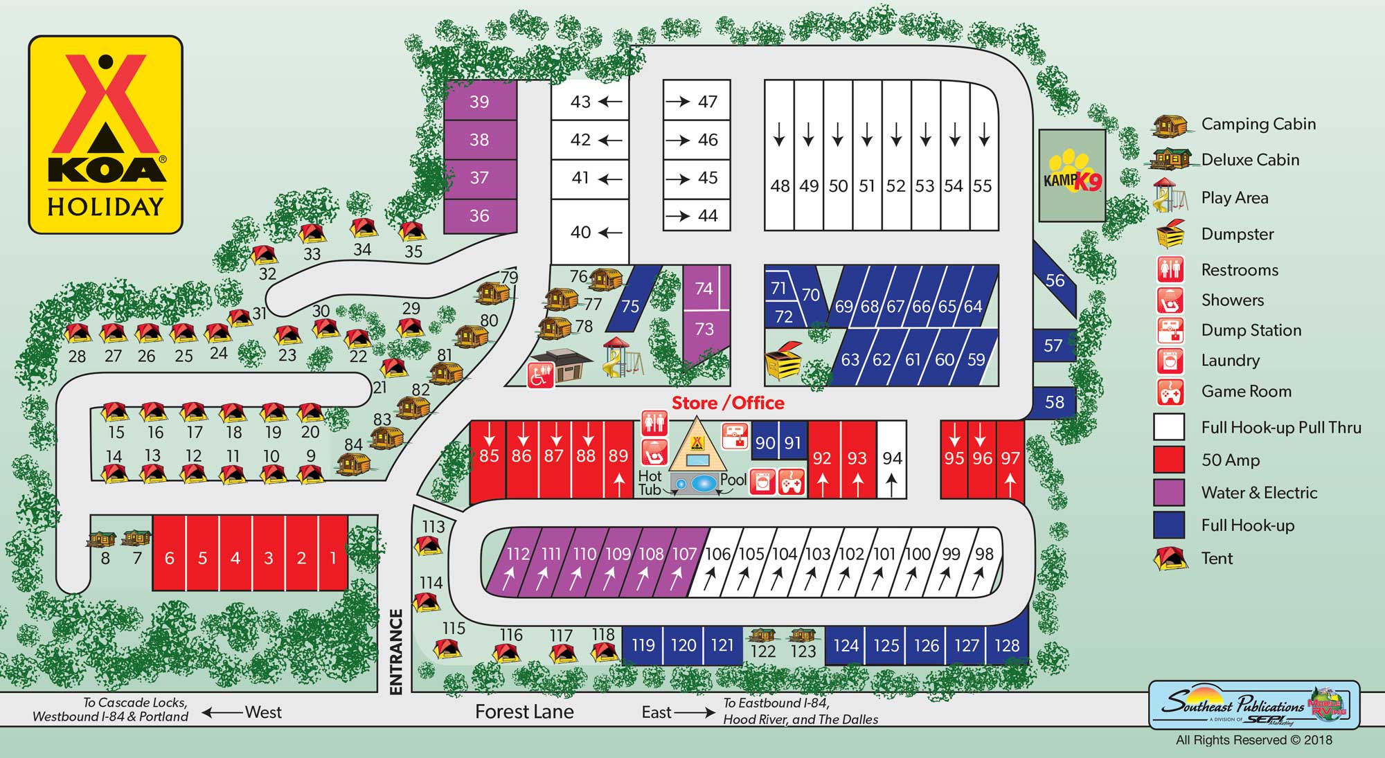 Cascade Locks, Oregon Campground Cascade Locks / Portland East KOA