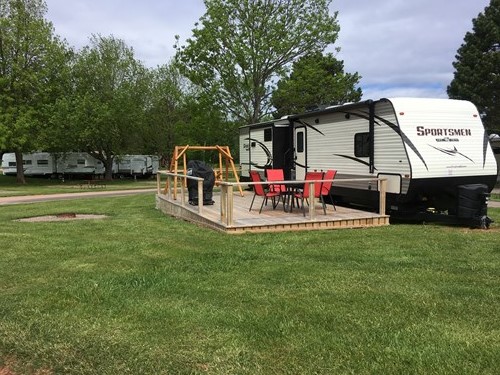 RV Rental (Full Bath with Shower), KOA Patio ® Pictures Cavendish KOA
