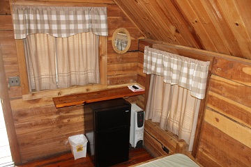 1 Room Pet Friendly Cabin E has a Mini Frig. Sleeps 2
