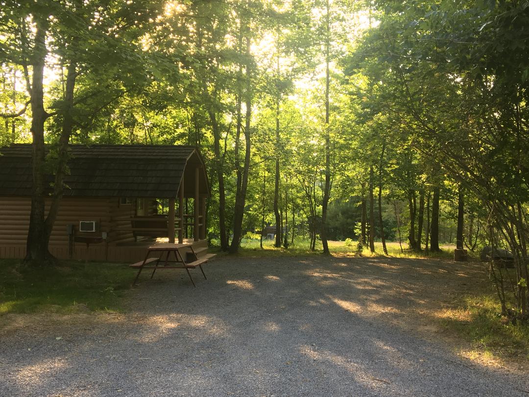 Shaded 1 Room Cabin G
Sleeps 4
