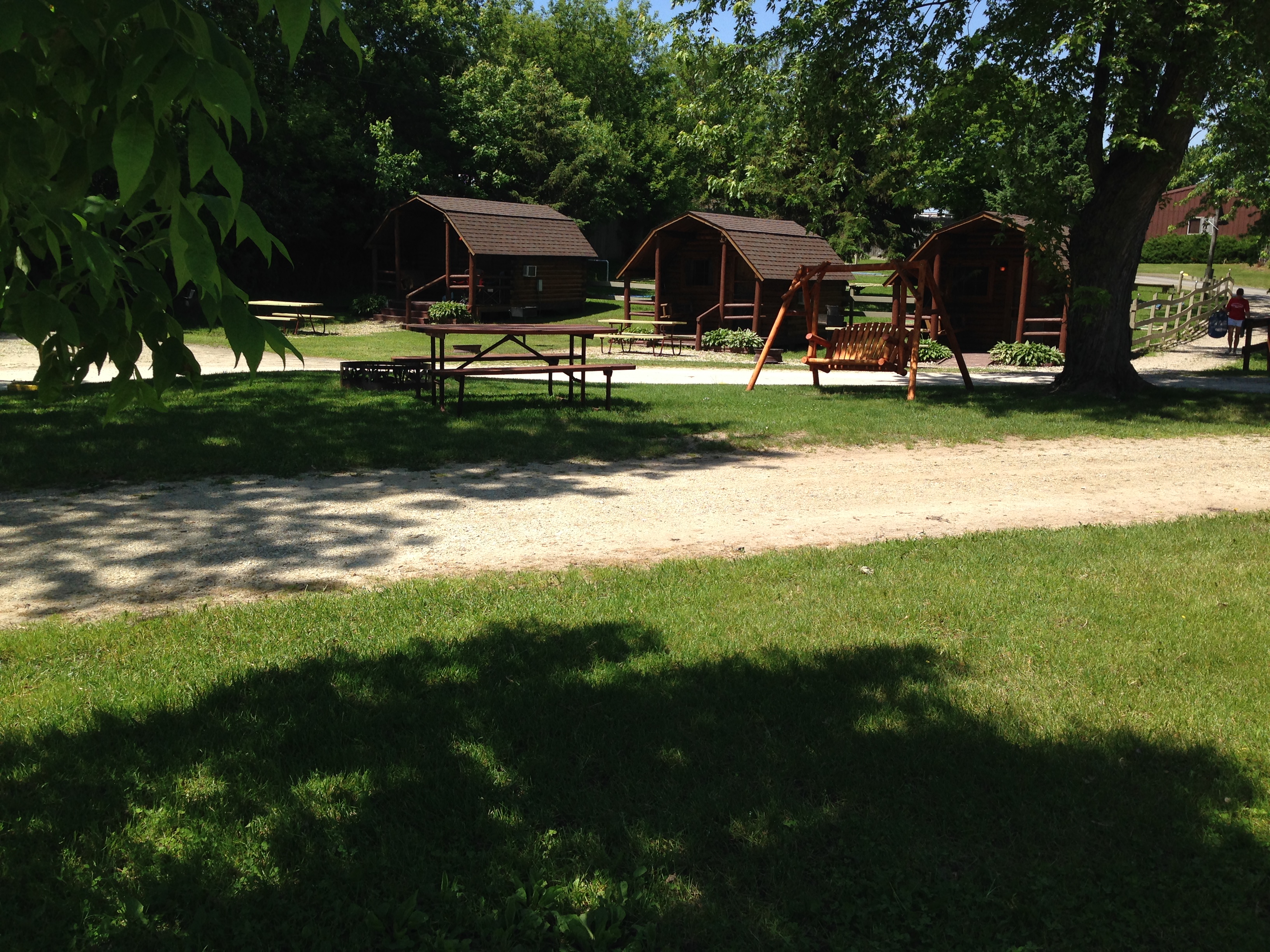 These popular cabins come with a grill, and porch swing!