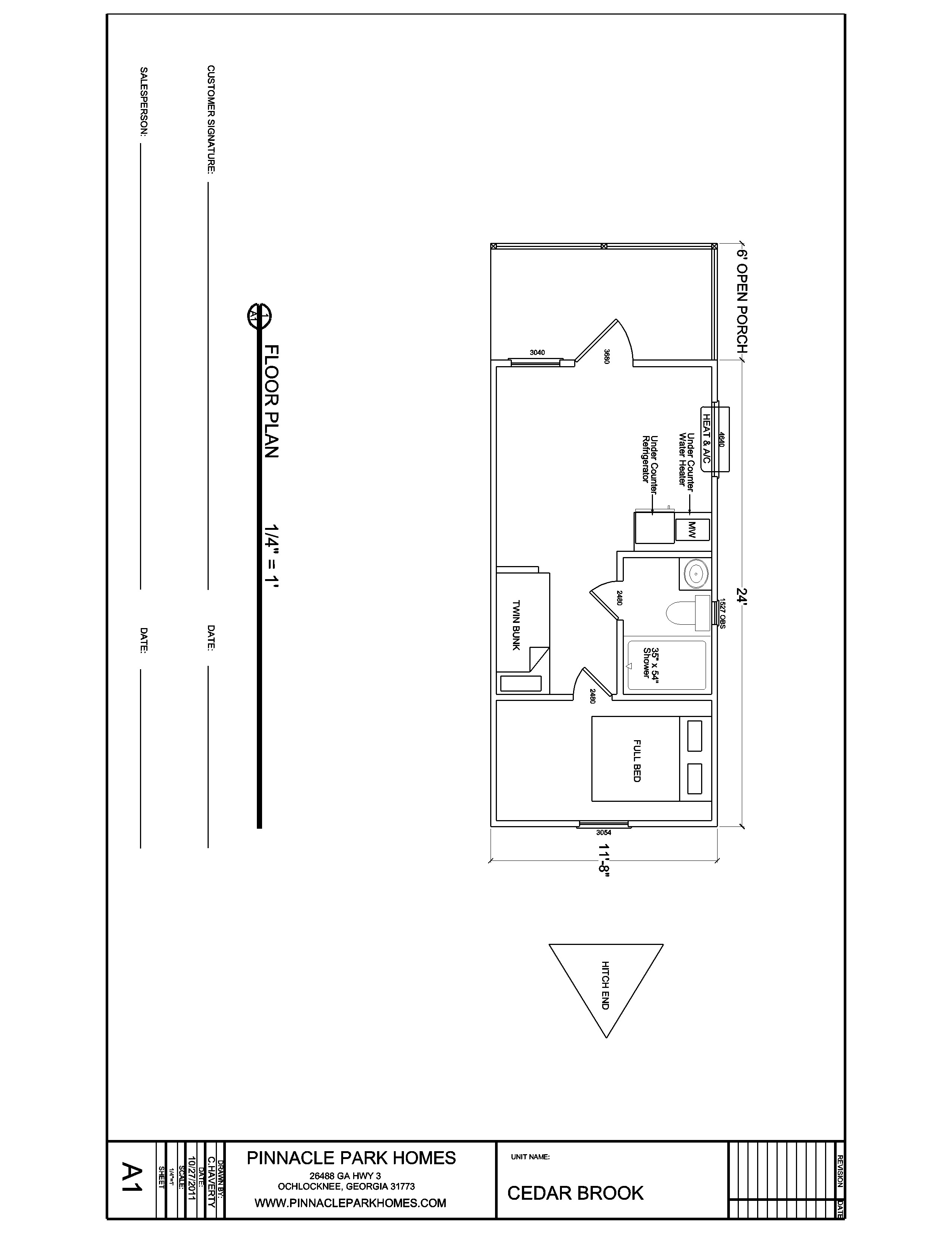 Floor Plan of Cabins 1 and 2